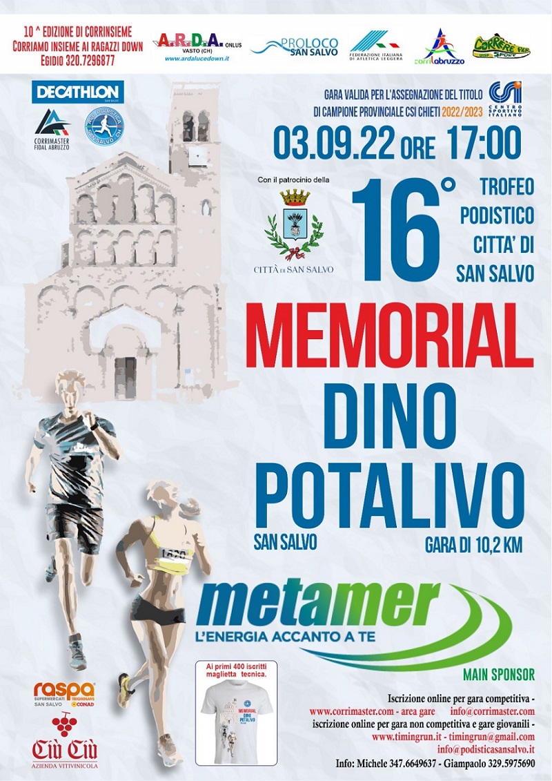 TROFEO CITTA DI SAN SALVO 3 SETTEMBRE 2022 MEMORIAL DINO POTALIVO